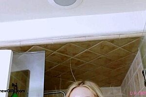 Elegant Shy Blonde Took A Shower In Casting!