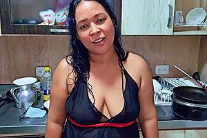 squirting orgasm in the kitchen in front of my stepson, horny stepmom here! 😈