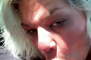 I Swallow Monster Cock Cumshot Outdoors as Milf