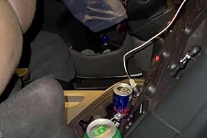 group fucks babe in truck cab without condoms, cum in mouth