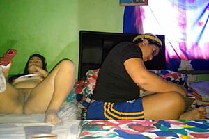 Mature Woman Masturbates While Stepsister Studies