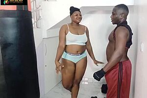 Stepdad's big cock workout at home