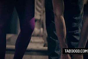 Cougar stepmom christie stevens fucking stepson, then stepdad joins.