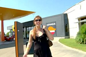 Young girl explores the forest with her friend.
