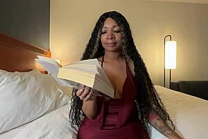 Eva Paker reads with her neighbor in roleplay.