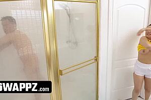 Stepmothers beat stepsons in basketball then their cocks