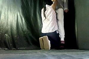 real couple explores oral, vaginal, and anal play with latina brunette in roleplay