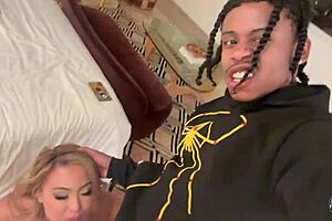 kazumi lets lil d smash hard in mom's bedroom for creampie orgasm