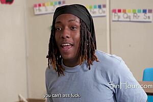 Lolly dames arrives late to class, gets her ass first by mighty dee with big black cock