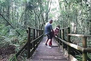 Passionate sex in Eden's garden, hearts racing as we nearly get caught.