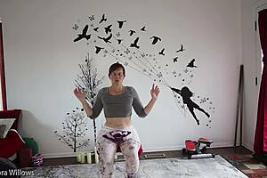 cute mature european woman teaches yoga lesson 339