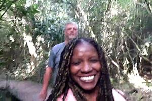 Passionate sex in Eden's garden, hearts racing as we nearly get caught.