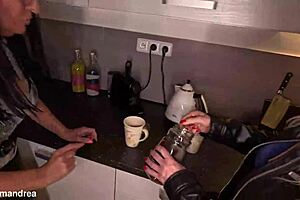 Teasing Girlfriend With Big Tits In Kitchen