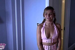 Stepdad Seth Brogan cums inside beautiful stepdaughter Mia Kay in missionary.