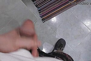 Busty Stepmom In Shower Watched While Jerking Off