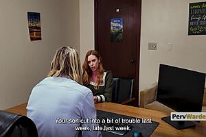 Pervwarden Punishes Nervous Cougar In Office Garage Sex