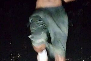 Park interview with mature woman during photoshoot