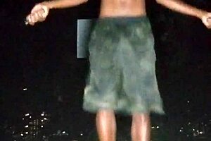 Park interview with mature woman during photoshoot