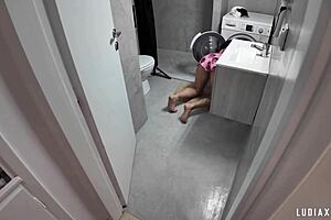 stepmom stuck in laundry asks stepson for help