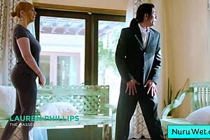 SEXY BIG TIT BLONDE MASSEUSE EXPLAINS NURU MASSAGE!