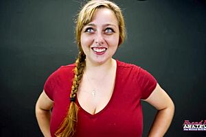 blue-eyed busty gwen gets intensely banged and swallows cum