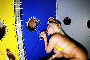 Fucking in gloryhole cabin, taking cum in mouth?