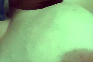 bbw hotwife playing with her big boobs and inserting dildos in the pussy