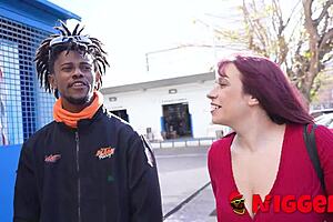 lucia bianco rescues a black guy and gives him a deepthroat blowjob