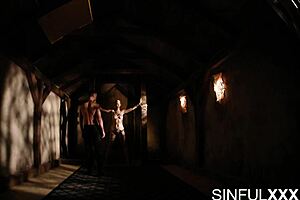 Lyanna Nilsson and Charlie Dean bound in sweaty sex at SinfulXXX.