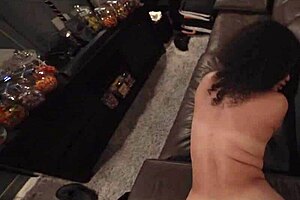 Cheating sex with step daughter Remy Woods in theater room, blowjob, bent over, doggystyle, big tits