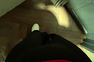 A Horny Slut Jerks Off in Nightclub Toilet