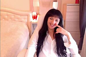 Small tit brunette Helga Muah aka Jessy sexy strip and tease