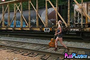 anna katarina strips naked outdoors showing her beautiful body