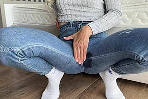 Stepmom squirts cum in her tight wet leggings during massage