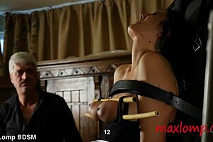 i was whipping that restrained milf's big boobs with the bullwhip, it was so kinky and brutal!