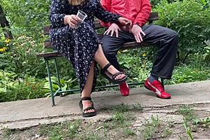 Curvy mother in law gets my cum in public outdoors.