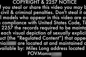 Pov view of insatiable social star Frida Sante milking a cock in the backyard