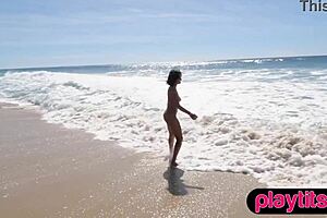 Wow, Big Boobs Curvy Beauty Stripping Naked Outdoors!