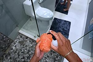 shower fantasy of a big tit milf