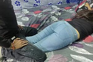 Stepson fucks stepmom's ass in desi style on ranch