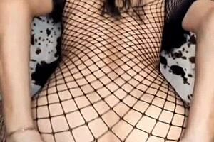 Beautiful milf wears stockings and lingerie for erotic sex