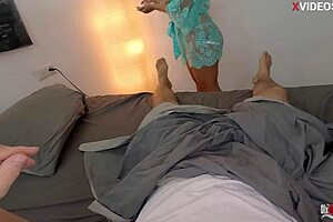 Massage from stepmother ends with cock sucking for stepson he fucks her pussy and cums in her ass