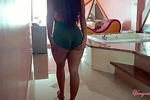 I take this beautiful Venezuelan redhead to the hotel for intense action.