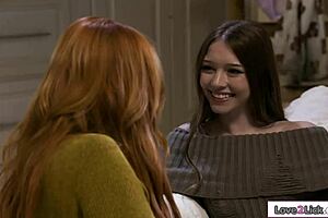 Tiny Stepdaughter Scissorfucks Hairy Pussy In Lesbian Fun