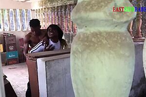 i caught my ebony wife bent over riding big black cock outdoor with landlord