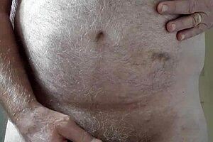 Happy hairy big belly me masturbating with small cock, of course?