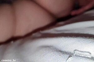 brazilian milf cums every time he licks her shaved pussy