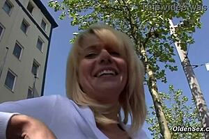 Is this German blonde milf really masturbating during her casting interview?