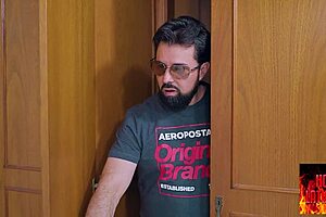 Horny guy fucks redhead's big pussy.