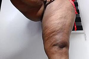 i'm thick thighs hotwife teasing in red lingerie